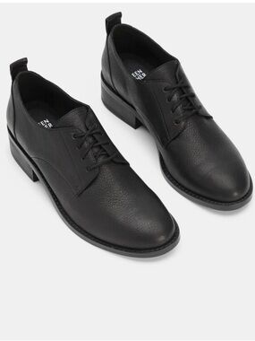 Eileen Fisher Nan Leather Oxford | black | size 8.5